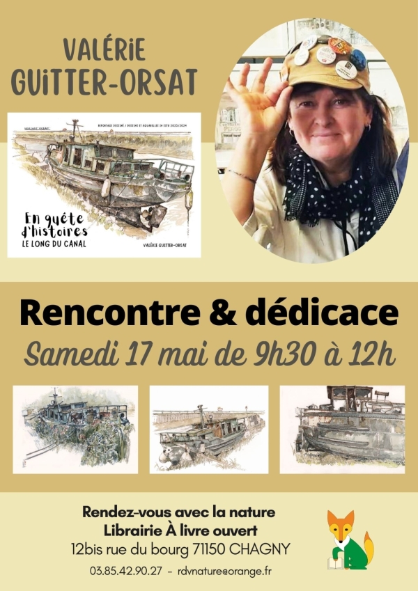 Chagny - Rencontre et dédicace avec Valérie Guitter-Orsat qui croque le canal du Centre