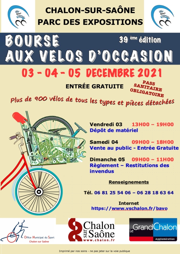 Organisé sur trois jours, venez nombreux participer à l’événement de la ‘Bourse aux Vélos’