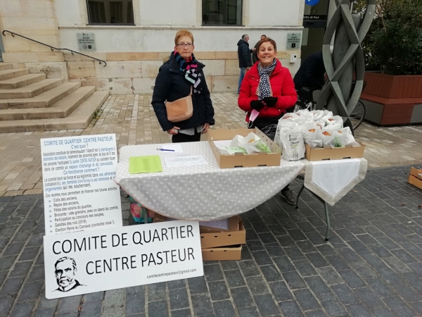 Vente de brioches, une action de solidarité en faveur des personnes âgées du Comité de Quartier  du Centre  Pasteur 