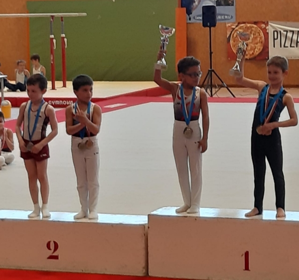 Pour la dernière compétition des gymnastes 7 / 9 ans de l’Union Gymnique Chalonnaise, les jeunes athlètes ont fait le plein de médailles et de titres