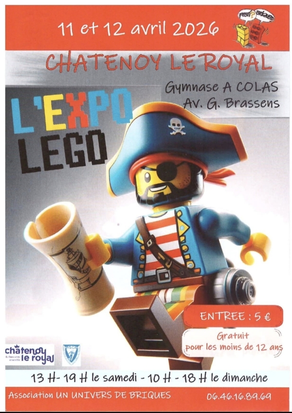 11 et 12 avril 2026 : l’Expo Lego au gymnase Alain Colas de Chatenoy le Royal