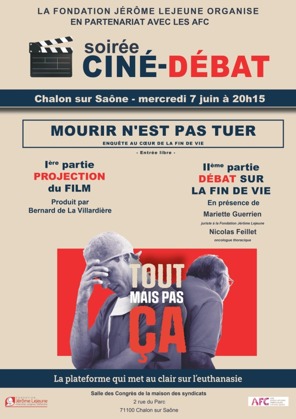 «  Mourir n’est pas tuer », un film et un débat mercredi 7 juin 2023 à la Maison des Syndicats à Chalon sur Saône