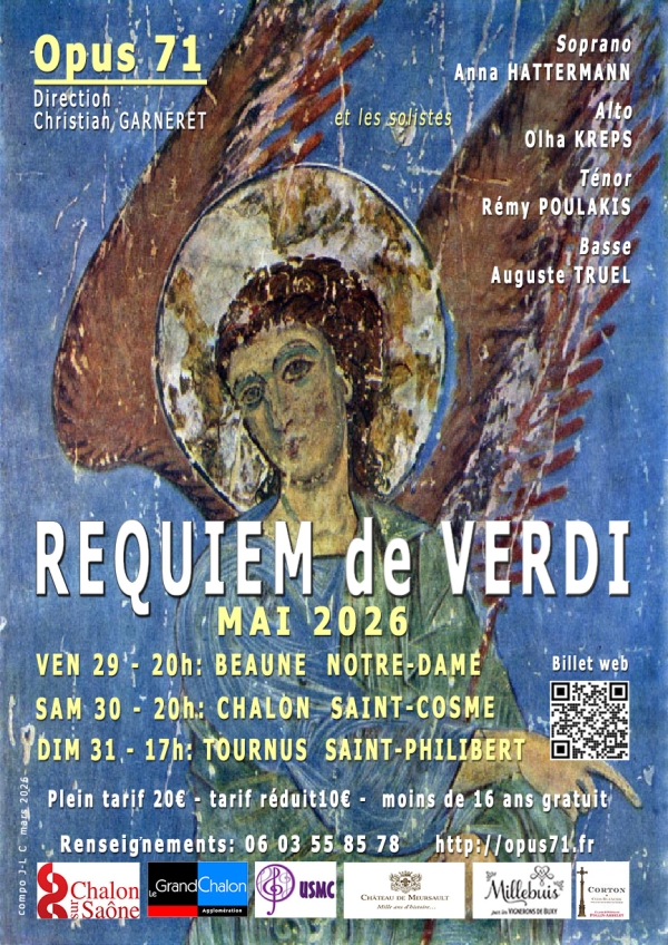 Trois concerts pour le Choeur Opus 71 qui interprète «  Le Requiem de Verdi »