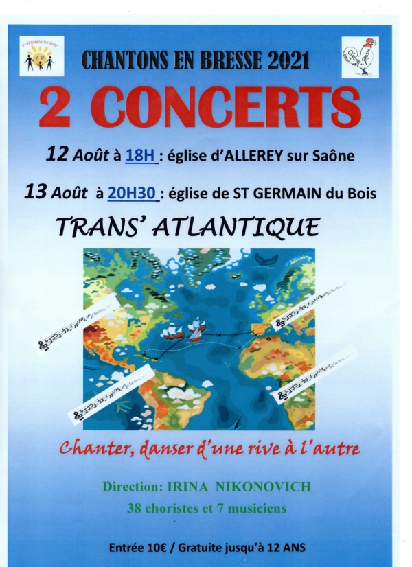 Les 12 et 13 aout, deux concerts donnés par l’Ensemble Instrumental de la Bresse Bourguignonne.