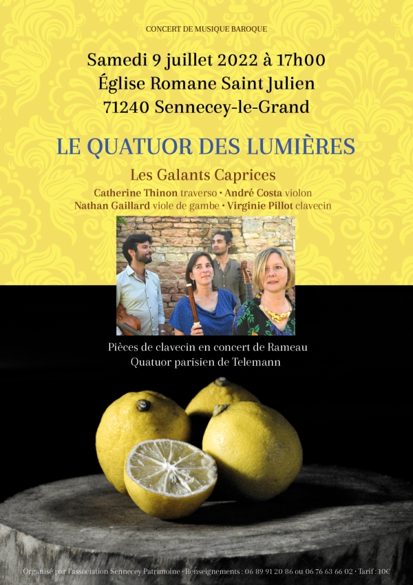 Sennecey le Grand : concert pour un Quatuor de lumières le 9 juillet