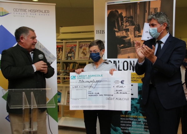 6e Salon du livre organisé par ‘Lire à L’Hôpital’ : discours et remise de chèques par le Lions Club Mercurey Côte Chalonnaise