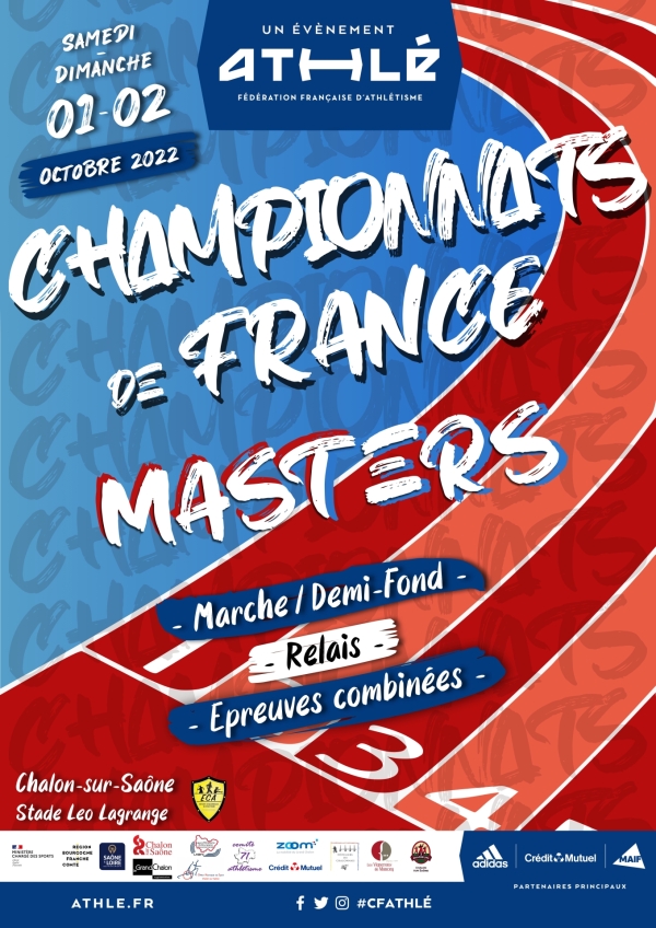 Championnats de France Masters d'athlétisme à Chalon-sur-Saône le 1er et 2 octobre