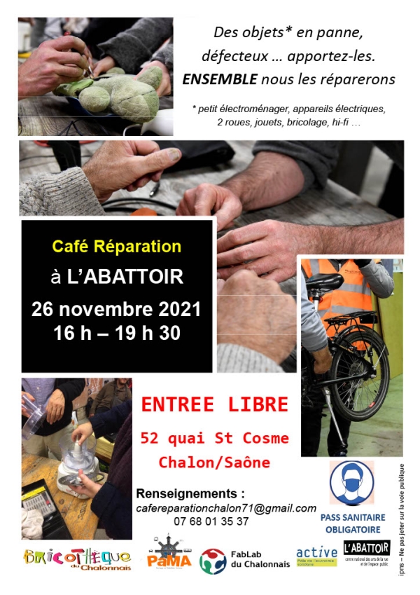 Un atelier café réparation vendredi 26 novembre à l'Abattoir 
