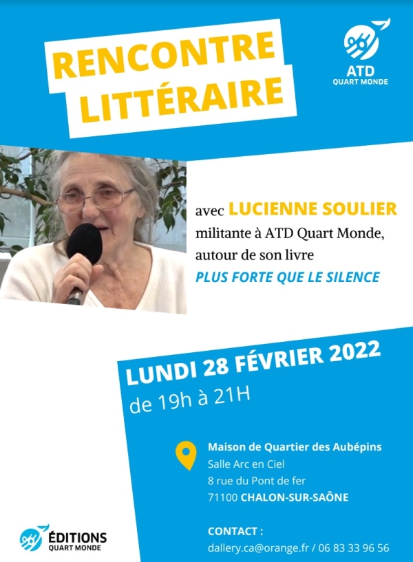 Rencontre littéraire avec Lucienne Soulier, auteur de «Plus forte que le silence»