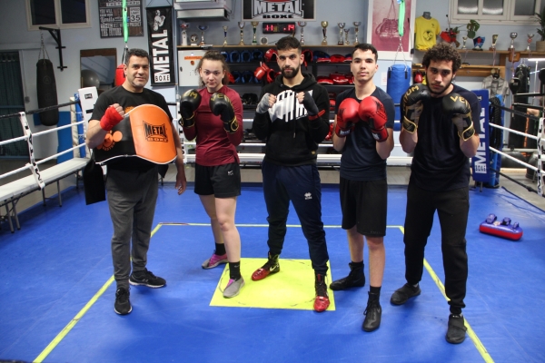 4 jeunes boxeurs du Ring Olympique Chalonnais prêts pour le Gala de boxe anglaise de Montceau-les-Mines