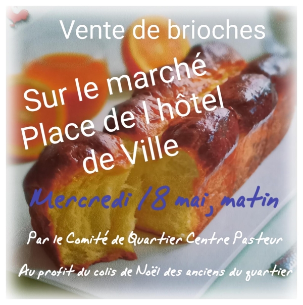 Vente de brioches ce matin sur la Place de l'Hôtel de Ville