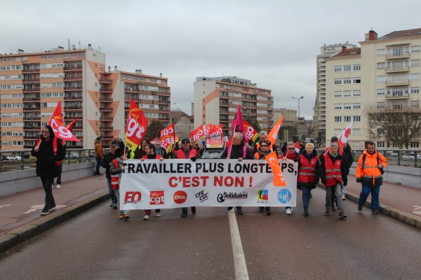 Réforme des retraites : 2500 manifestants à Chalon-sur-Saône, 1800 selon la Police