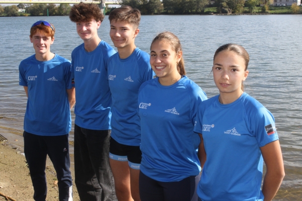 Cinq jeunes rameurs du CAC en stage à Mâcon avant la Coupe de France à Vichy
