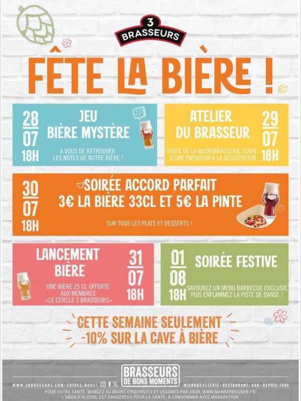 La Fête de la Bière débarque aux 3 Brasseurs Chalon-sur-Saône ! 