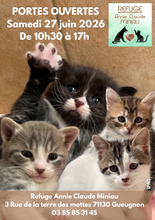 SPA GUEUGNON : Samedi 27 juin, le refuge vous ouvre ses portes