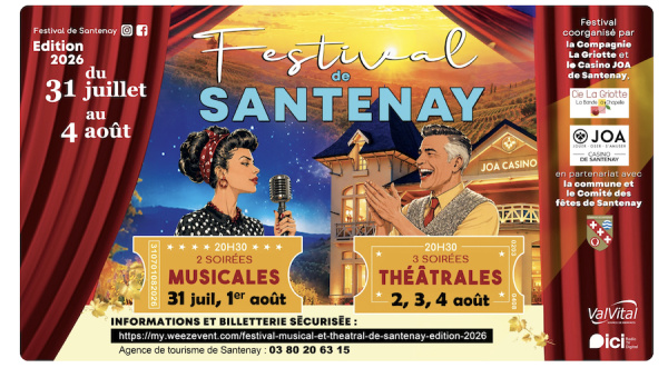 Festival de Santenay 2026 : 5 soirées pour vibrer et rire au cœur de la Bourgogne