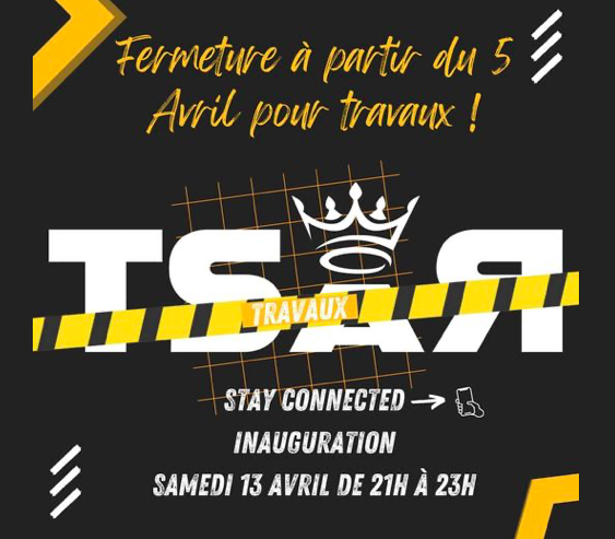 Le TSAR, fermé pour travaux de rénovation à partir du vendredi 5 avril