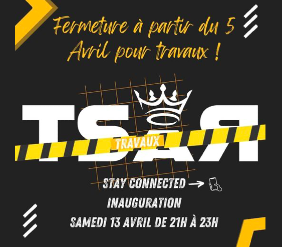 Le TSAR, fermé pour travaux de rénovation à partir du vendredi 5 avril