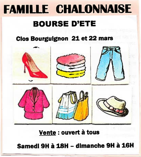 21 et 22 mars : BOURSE AUX VÊTEMENTS ouverte à tous au Clos Bourguignon