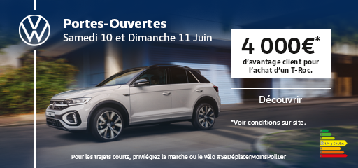 Ce week-end, samedi 10 et dimanche 11 juin, Portes Ouvertes chez SUMA Volkswagen Chalon, avec des avantages client !