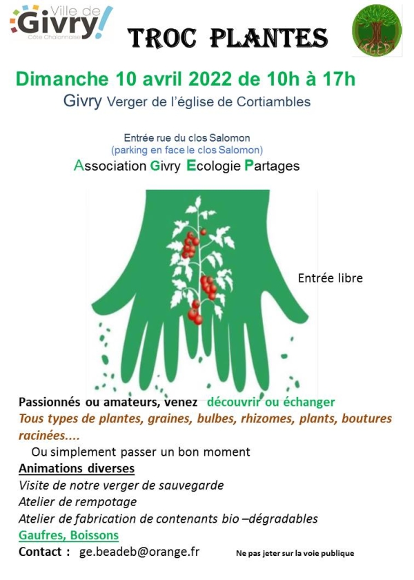 Troc Plantes ce dimanche à Givry