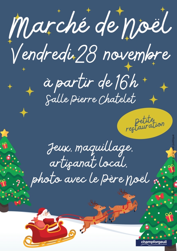 Champforgeuil : Marché de Noël vendredi soir 28 novembre à partir de 16h00 salle Pierre Chatelet.