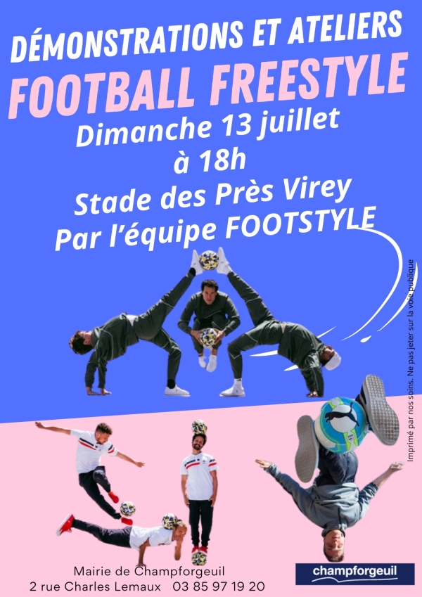 Champforgeuil : démonstration et ateliers foot freestyle à 18h (stade des Prés Virey)