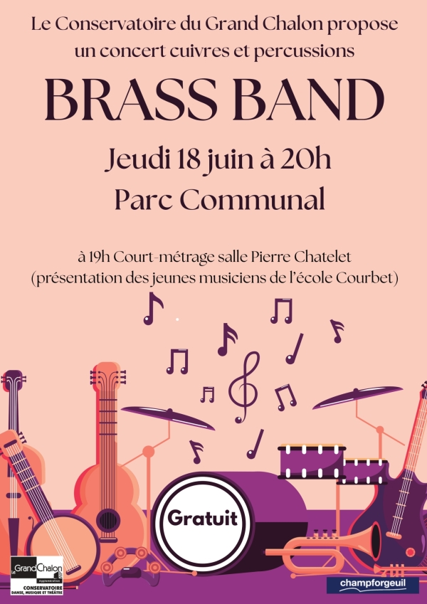 Champforgeuil - Concert cuivres et percussions BRASS BAND Jeudi 18 juin à 20h Parc Communal