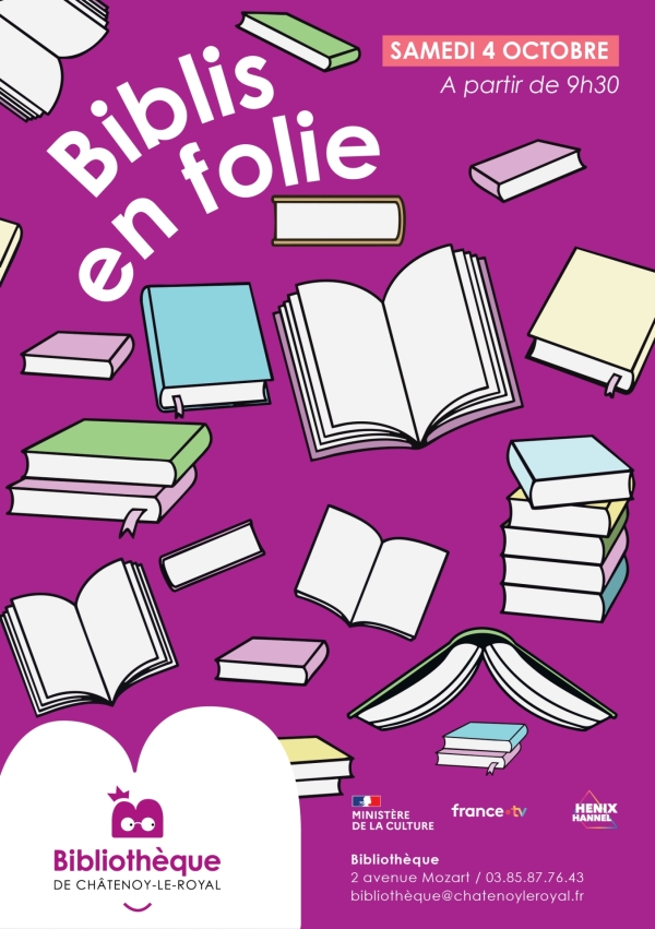 Châtenoy le Royal : Biblis en Folie samedi 4 octobre à partir de 9h30 à la bibliothèque.
