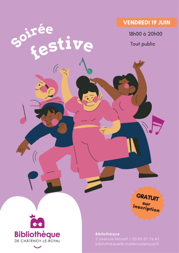 Bibliothèque Châtenoy le Royal - Soirée festive jeux musicaux vendredi 19 juin de 18h00 à 20h00