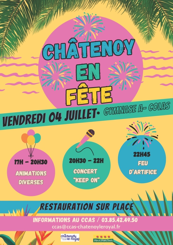 La fête de Châtenoy aura lieu le 4 juillet prochain gymnase Alain Colas