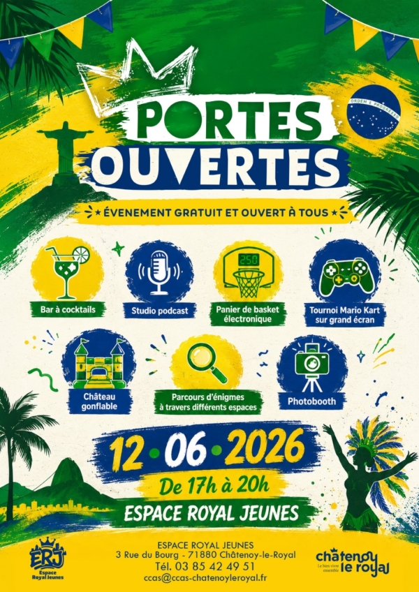 Châtenoy le Royal - Portes ouvertes ce vendredi 12 à l'Espace Royal Jeunes de 17h00 à 20h00.