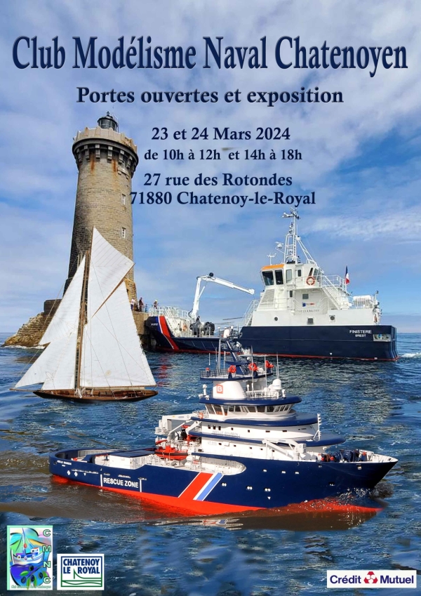 Les Portes ouvertes et exposition  du Modélisme Naval Châtenoyen aux Rotondes c'est encore ce dimanche 24 mars de 10h00 à 12h00 e de 14h00 à 18h00.