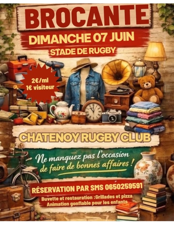 Châtenoy le Royal - Brocante du Rugby CRC dimanche 7 juin au stade de rugby