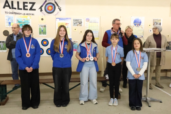 Championnat de France des clubs Ecole de tir - 2 équipes de 3 filles, 2 médailles remportées : 1 médaille d’argent, 1 médaille de bronze.