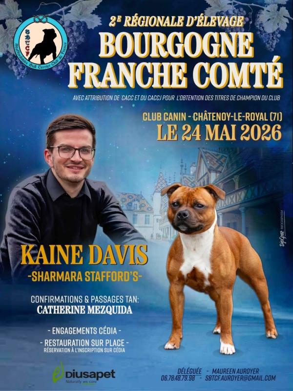  Club canin de Châtenoy le Royal- dimanche 24 mai 2026, 2ème Régionale d’Elevage Bourgogne Franche Comté 2026.