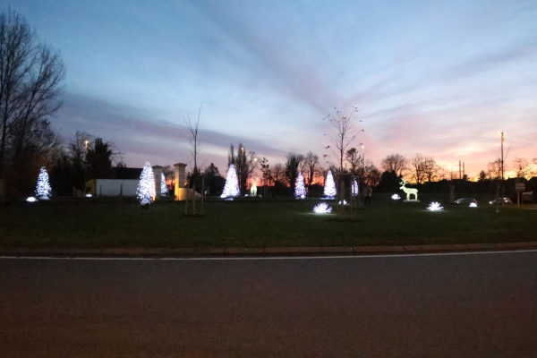 Le rond-point d’entrée de la ville de Châtenoy le Royal a revêtu son nouvel habit de fêtes.