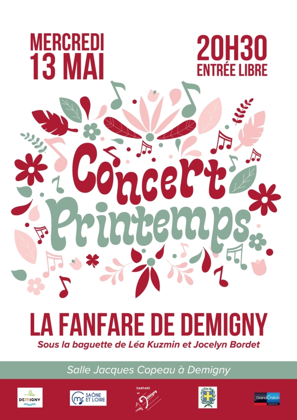 Demigny : Concert de printemps par la Fanfare de Demigny mercredi 13 mai à 20h30