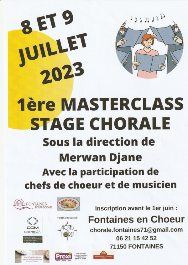 Fontaines en Chœur, la jeune association pleine de projets ouvre une première masterclass les 8 et 9 juillet 2023.