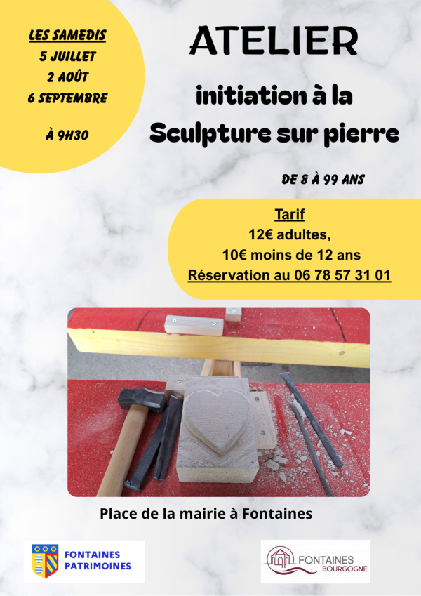 Les bénévoles de Fontaines Patrimoines installent leur atelier à Fontaines pour les trois premiers samedi des mois de juillet , aout et septembre.