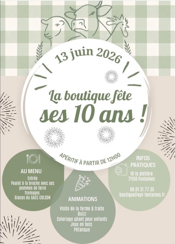 Fontaines - La Boutique du Lycée EPLEFPA-FONTAINES SUD BOURGOGNE fête ses 10 ans.