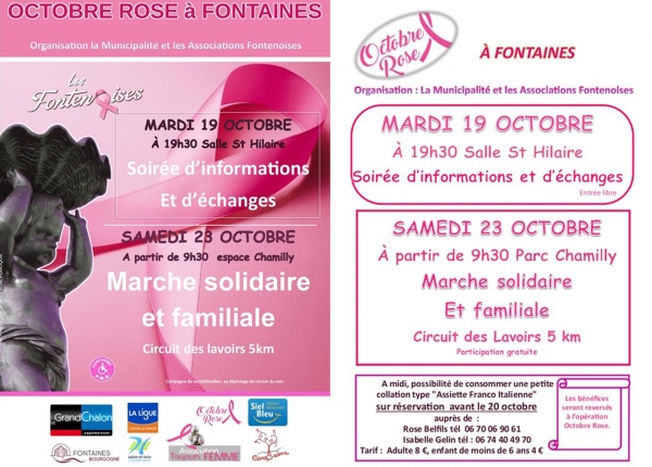 Fontaines va marcher samedi 23 octobre en soutien à l’action Octobre Rose.