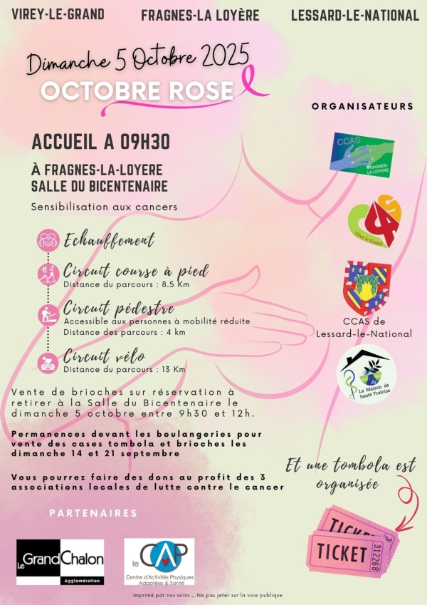 Fragnes La Loyère : Octobre Rose réservez vos brioches dimanche 21 septembre devant la boulangerie de 8h30 à 12h00