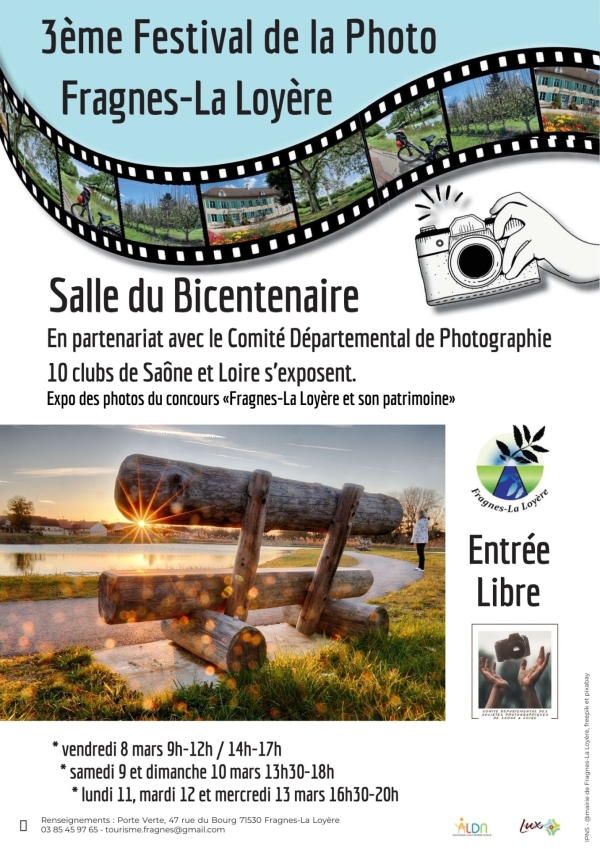 3ème Festival de la photo à la salle du Bicentenaire de Fragnes La Loyère du vendredi 8 au mercredi 13 mars