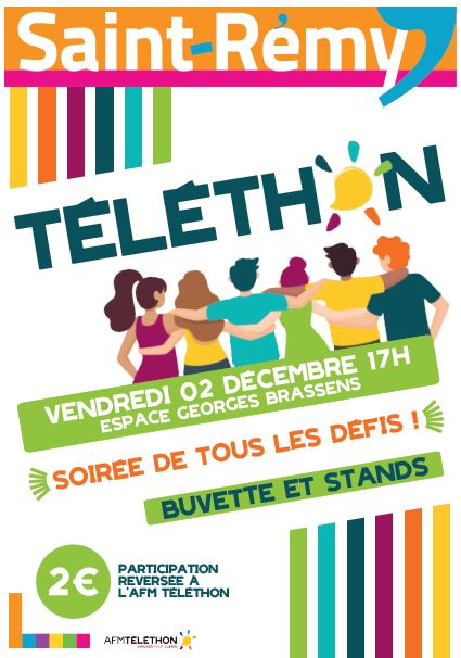 Téléthon à Saint Rémy vendredi 2 décembre à 17h00