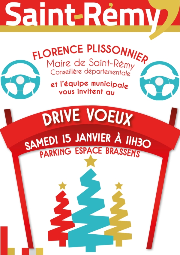 Vœux en drive pour la 2ème année consécutive à Saint Rémy le samedi 15 janvier 2022.