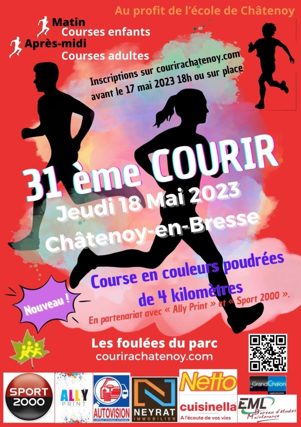 « Courir à Chatenoy » c’est jeudi 18 mai au sein du parc du château de Chatenoy-en-Bresse !