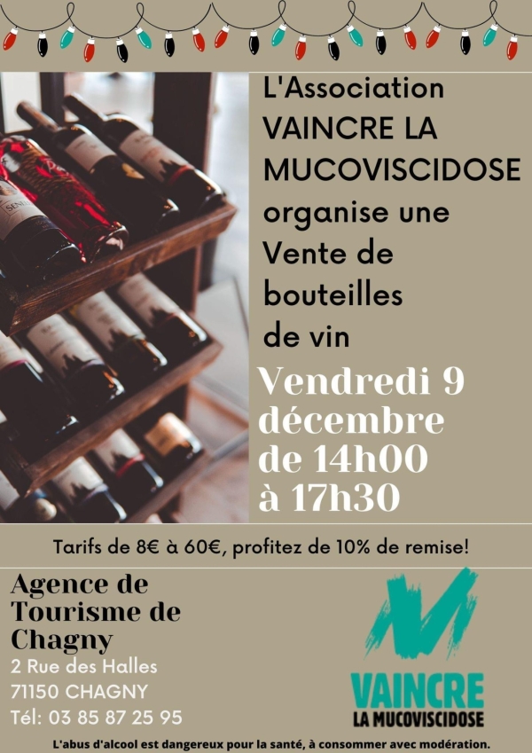 L’association « Vaincre la mucoviscidose » organise une vente de bouteilles de vin 