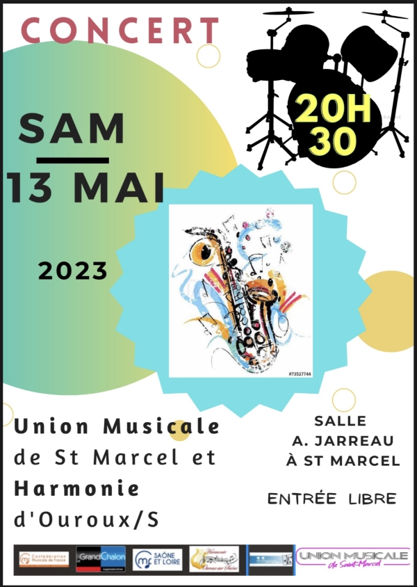 L’Union Musicale de Saint-Marcel son concert de printemps à la salle des fêtes Alfred Jarreau ce samedi 13 mai à 20h30