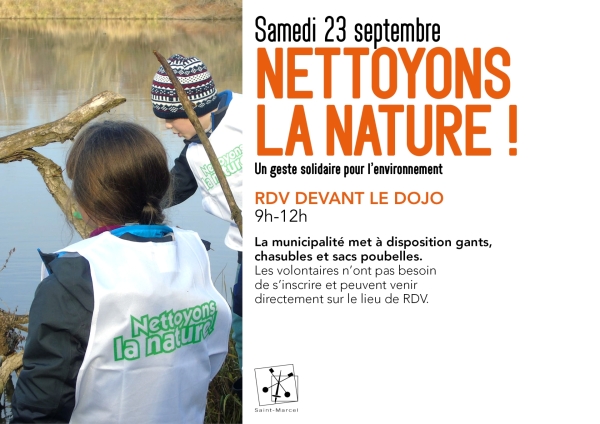Opération Nettoyons la nature : rendez-vous ce samedi 23 septembre à 9h devant le Dojo